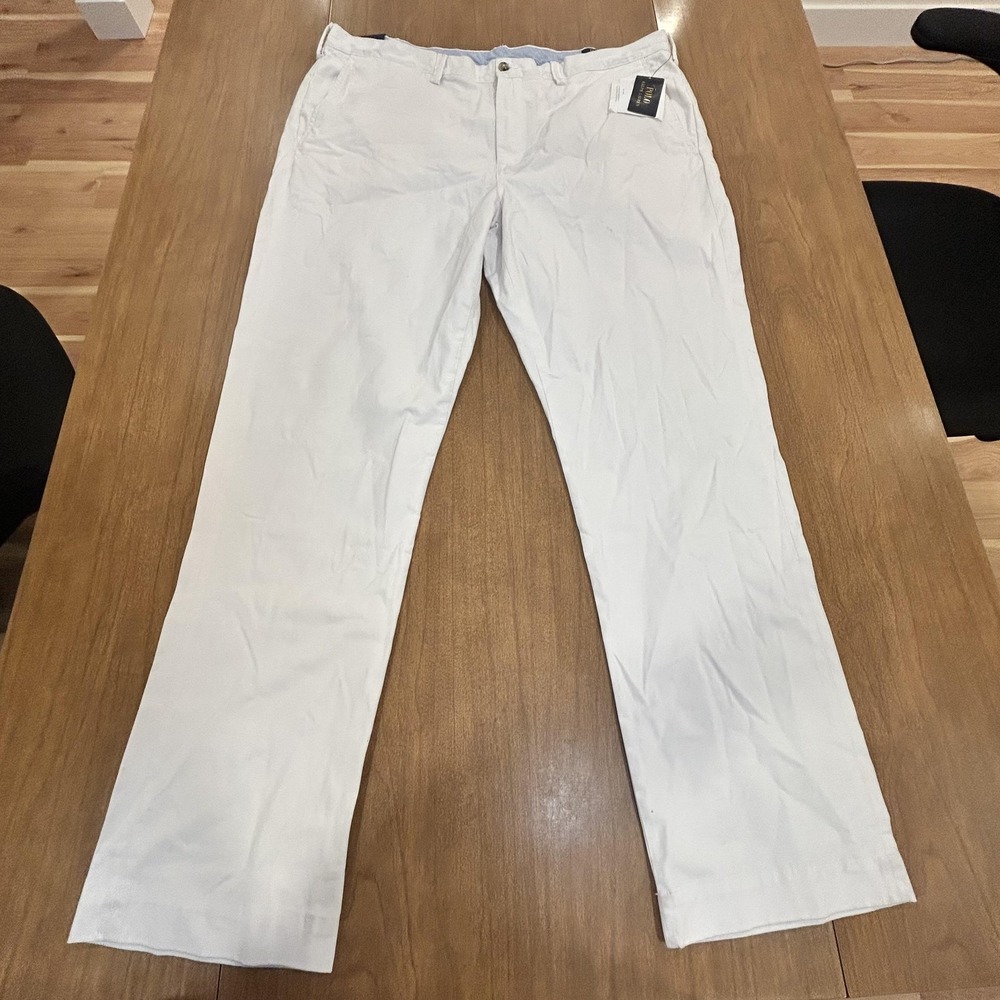 Polo Ralph Lauren Pants Mens 38x32 White Stretch Straight Fit Polo Chino NWT